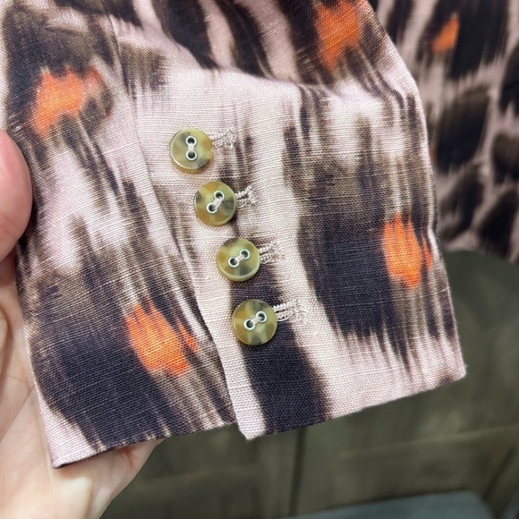 NWT C/MEO Collective Small Leopard blazer Linen Blend - Picture 7 of 12